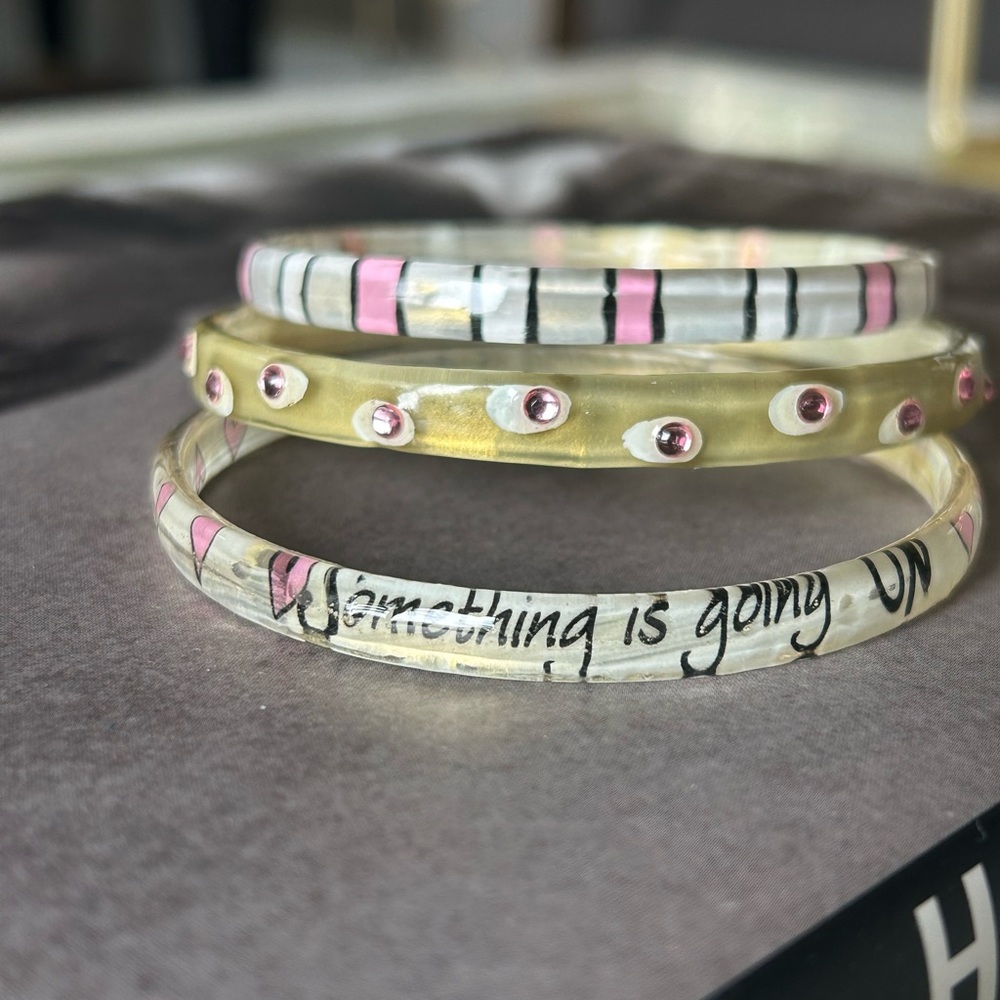 Vintage 90’s Pink and White Bangle Set